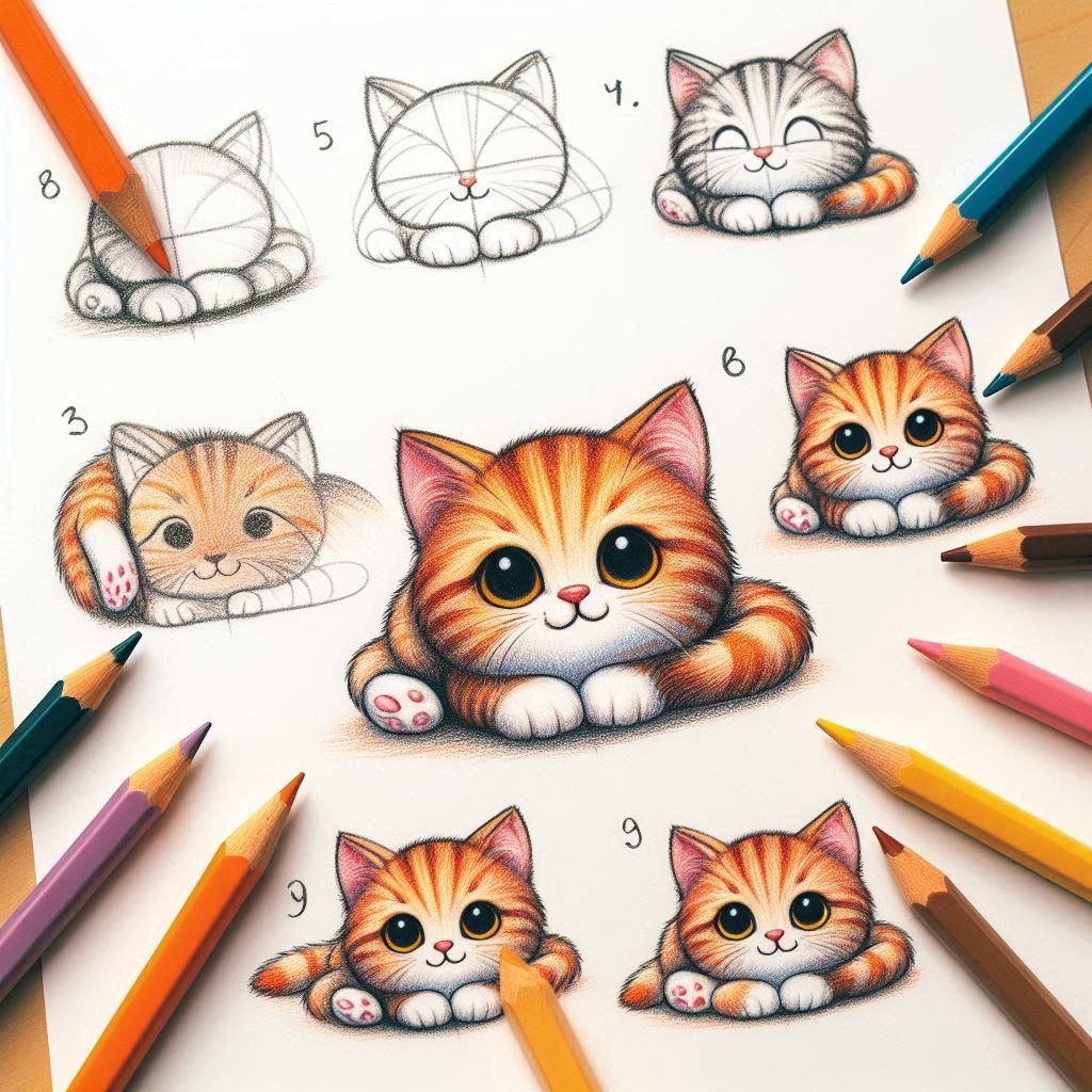 Cartoons To Draw For Beginners, a cute kitty cat